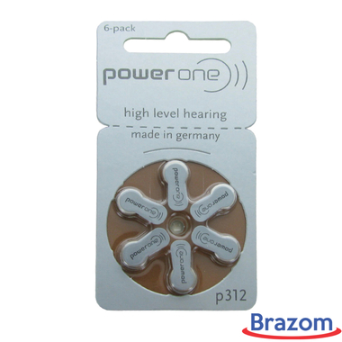 BATERIA DE SURDEZ POWER ONE P312 (6 PCS) - POWER ONE