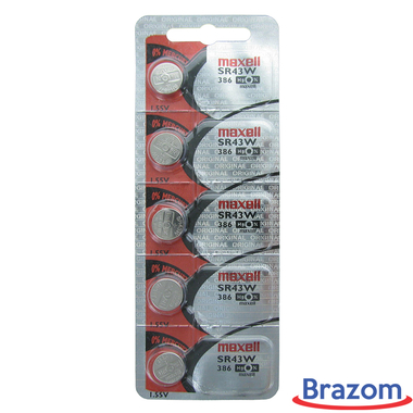 BATERIA MAXELL 386 / SR43W (5 PCS) - Maxell