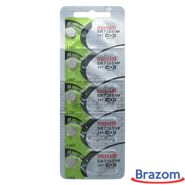 BATERIA MAXELL 397 / SR726SW (5 PCS)