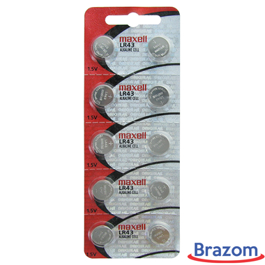 BATERIA MAXELL LR43 / 186 (10 PCS) - LAMINADA